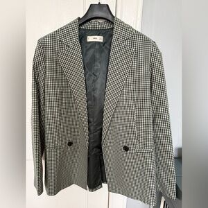 Women’s Green and White Houndstooth Blazer